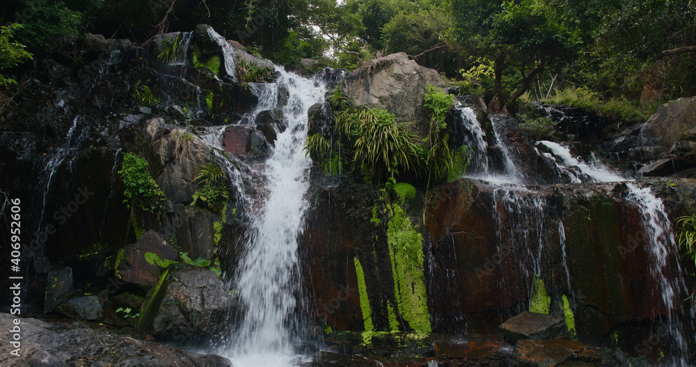 Cascade waterfall river in tropical forest