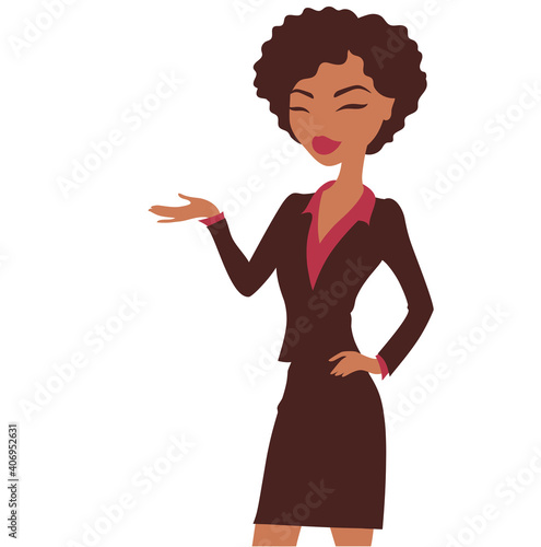 Afro american businessman in a flat art style.