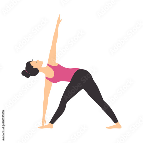 assis sur un tapis de yoga. femme en vêtements sportifs est en studio  8237967 Photo de stock chez Vecteezy