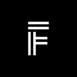 Vector Logo Modern Line Typeface Letter F