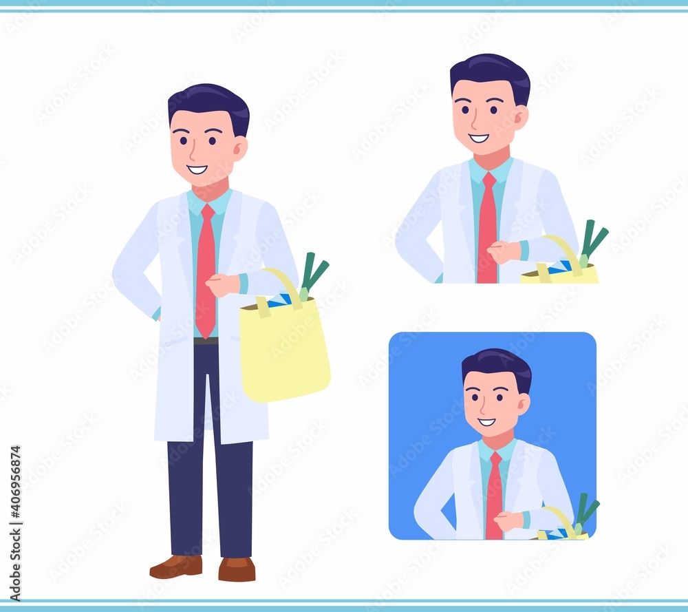 Young man in a lab coat Young man in a lab coat