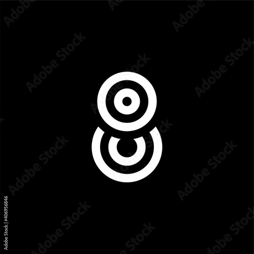 Vector Logo Modern Line Typeface Number 8