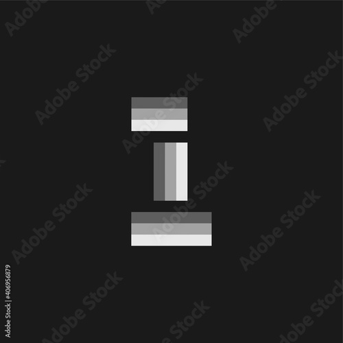 Vector Logo Number Greyscale Glowing 1