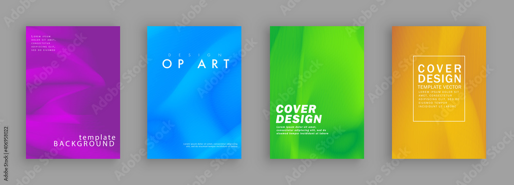 Minimal covers design. Colorful set. Color halftone gradients.
