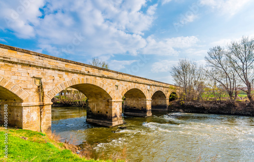 Gazi Mihal Bridge in Edirne City of Turkey