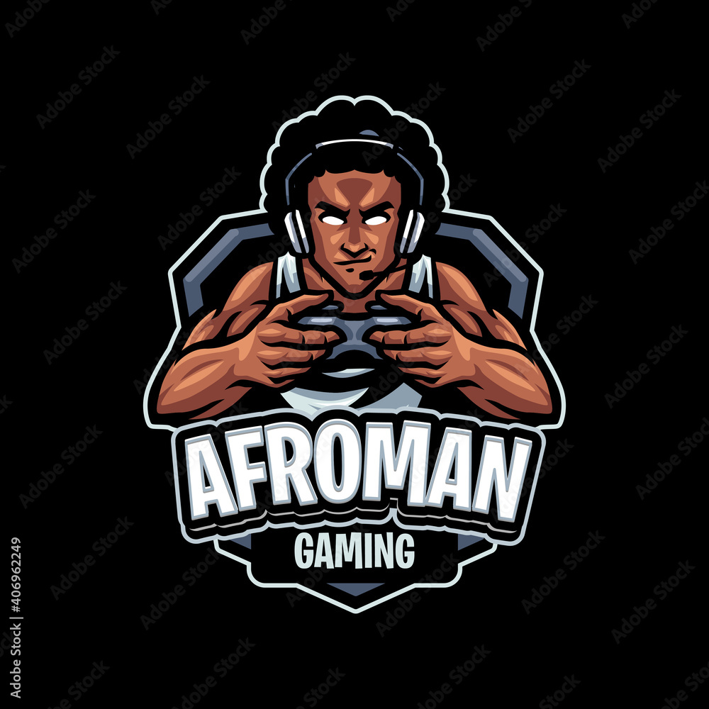 afro man Mascot Logo Template