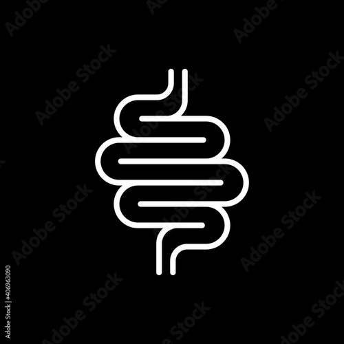 Intestines line icon or digestion system symbol