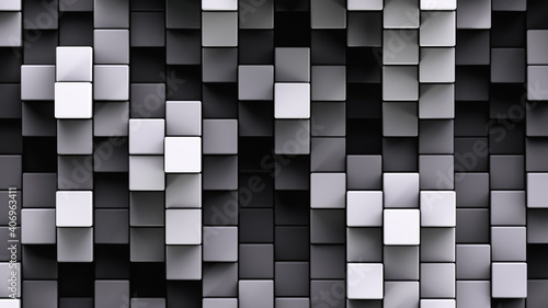 Square cells. Shades of gray. Abstract background.