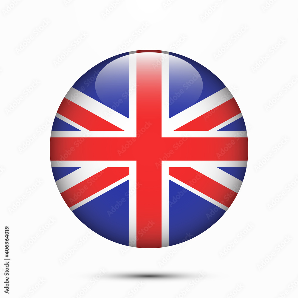 UK GB flag United Kingdom of Great Britain flag vector circle shape