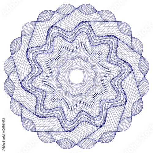 Colorful watermarks . Guilloche pattern (line elements) for money design, voucher, currency, gift certificate, coupon, banknote, diploma, check, note.