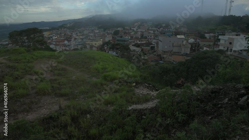 Partial View of Town in the Mountains in Brazil 