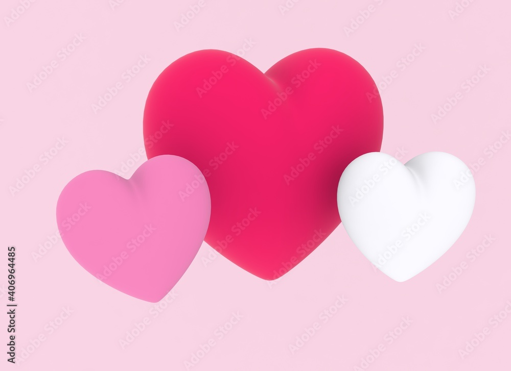 Velvet Realistic 3D Hearts. Romantic Valentine Heart. 3D rendering illustration. 
For Wedding, Anniversary, Birthday, Valentine's Day, Party Invitations, Scrapbooking.