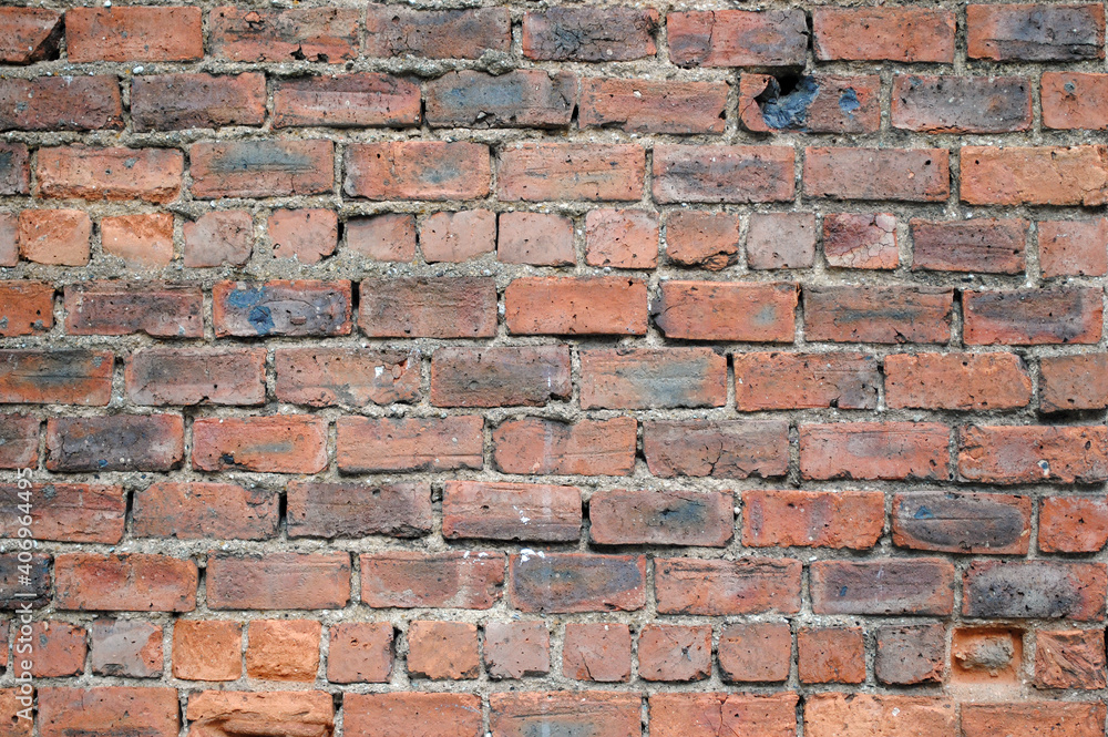 Fototapeta premium Close Up of Old Weathered Brick Wall