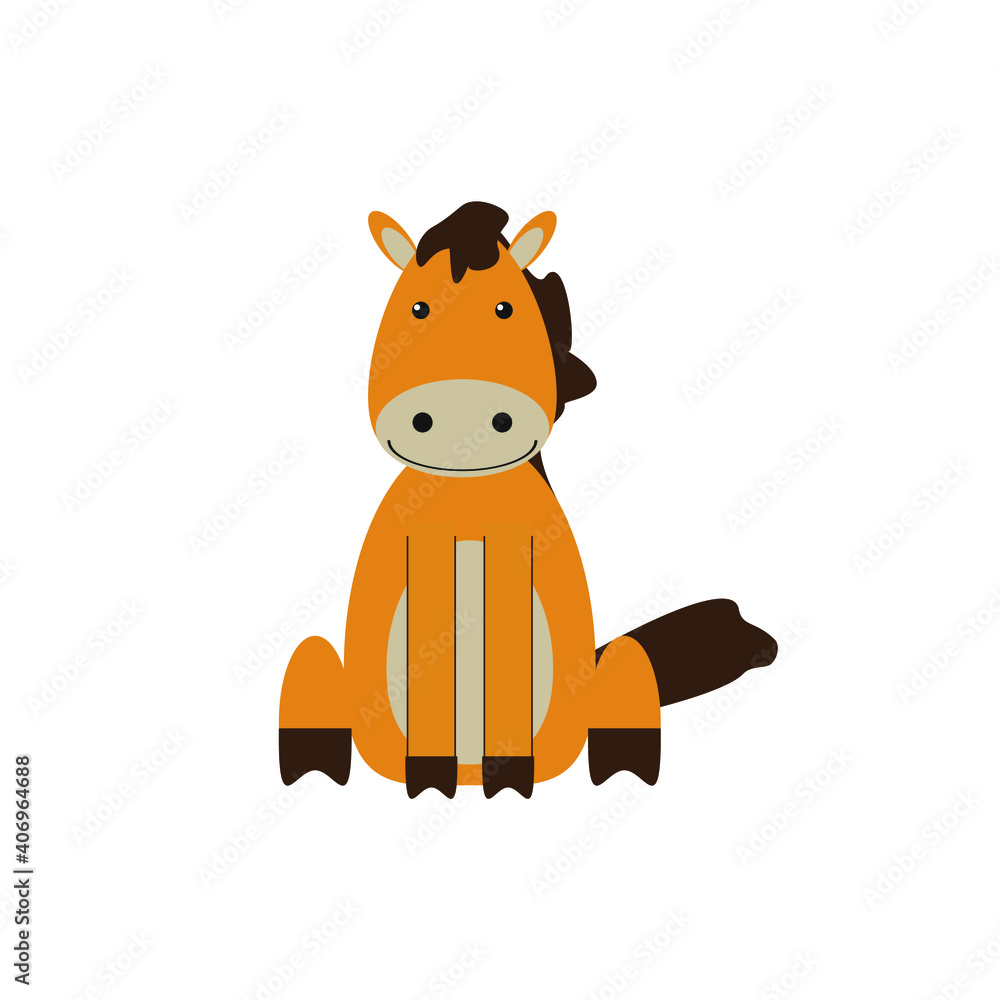 children's illustration of horse on white background children's illustration of horse on white background