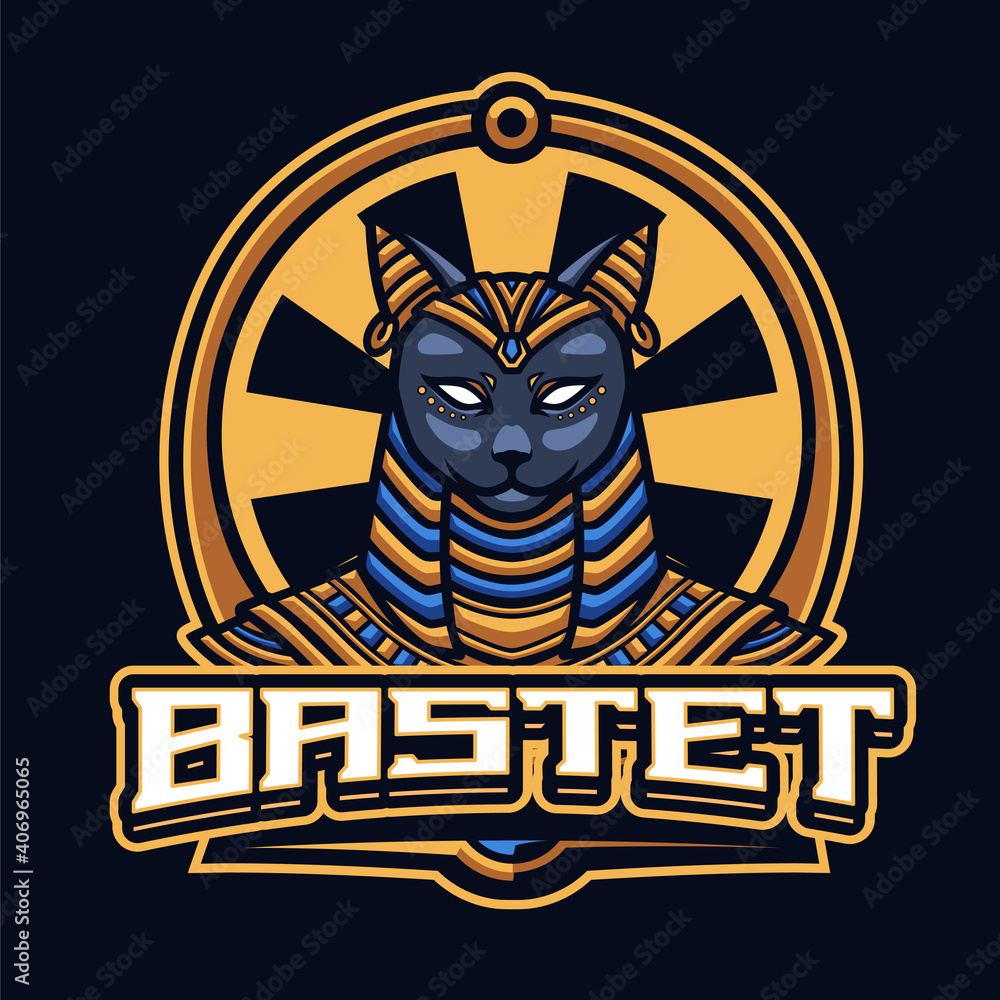 bastet Mascot logo template bastet Mascot logo template