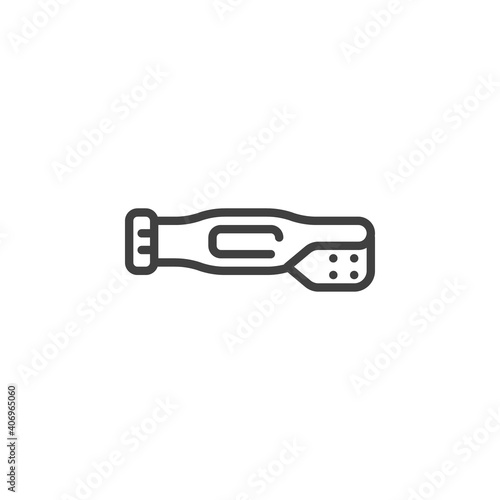 Weightlifting belt line icon. linear style sign for mobile concept and web design. GYM Belt outline vector icon. Symbol, logo illustration. Vector graphics