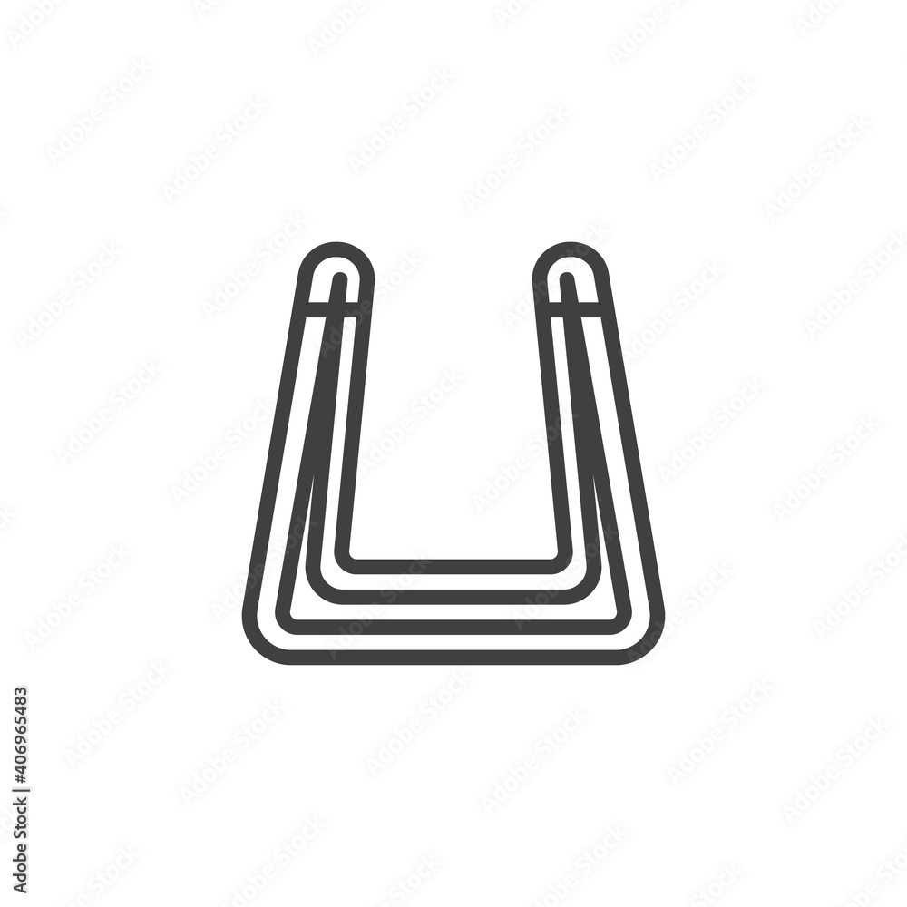 Obraz premium Push up bars line icon. linear style sign for mobile concept and web design. Push up exercise equipment outline vector icon. Symbol, logo illustration. Vector graphics
