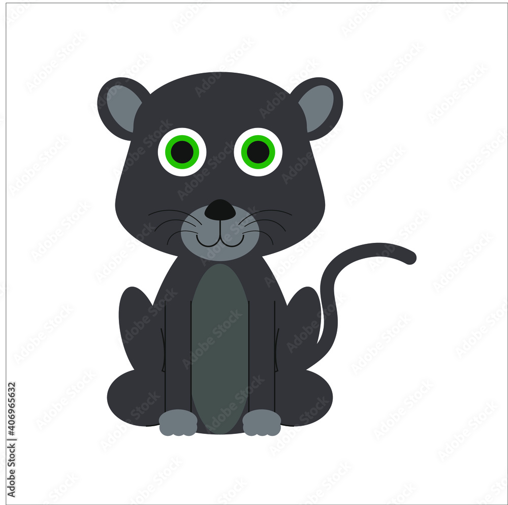 Fototapeta premium infant black panther baby illustration