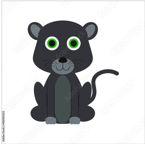 infant black panther baby illustration