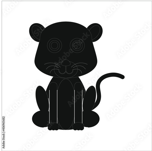 infant black panther baby illustration
