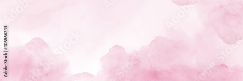 Sky fantasy pastel pink watercolor hand-painted for background