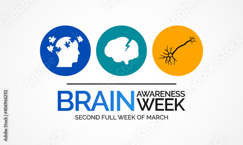 Vector illustration on the theme of Brain awareness week (BAW) observed each year during second full week of March.