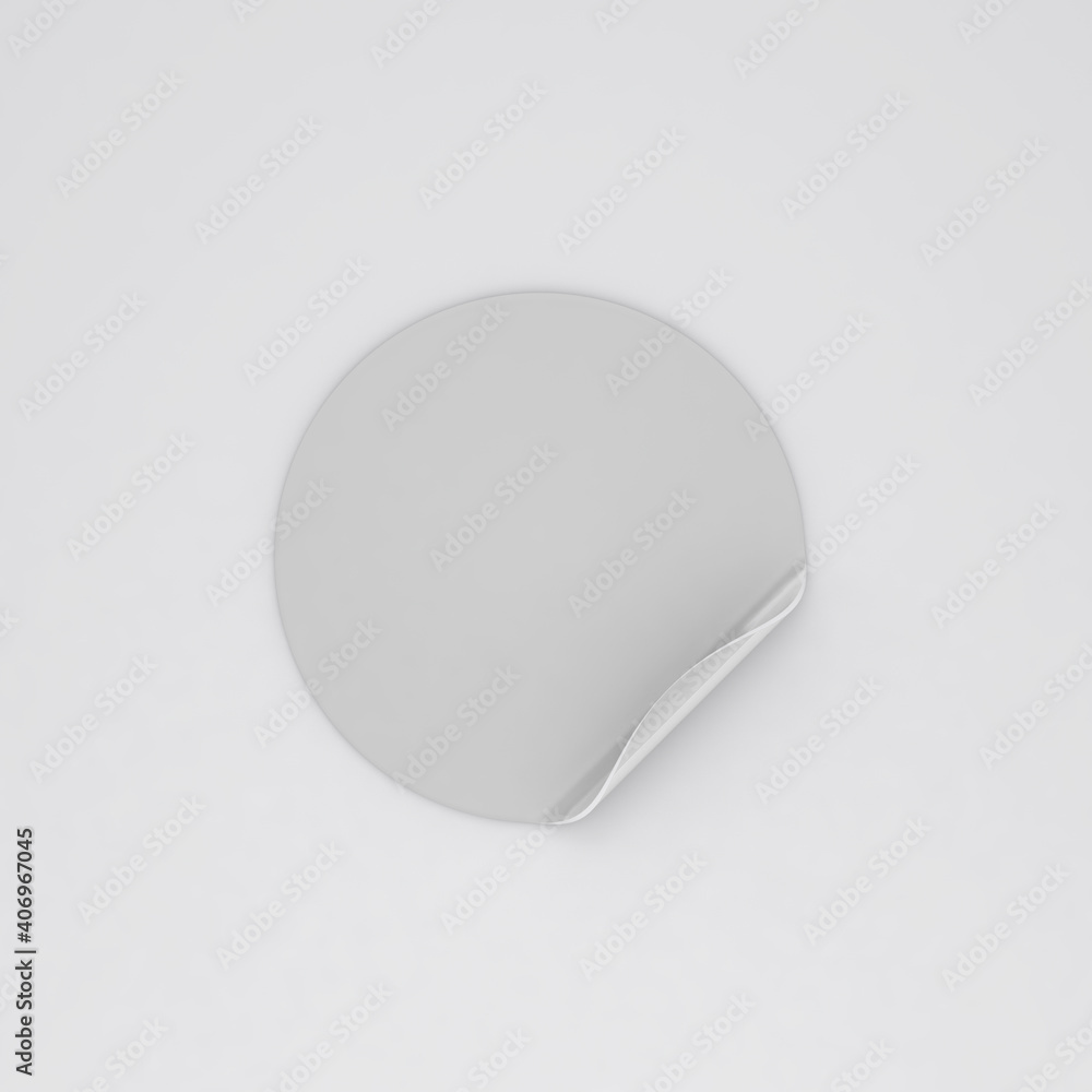 Round Sticker mockup on soft color background Round Sticker mockup on soft color background