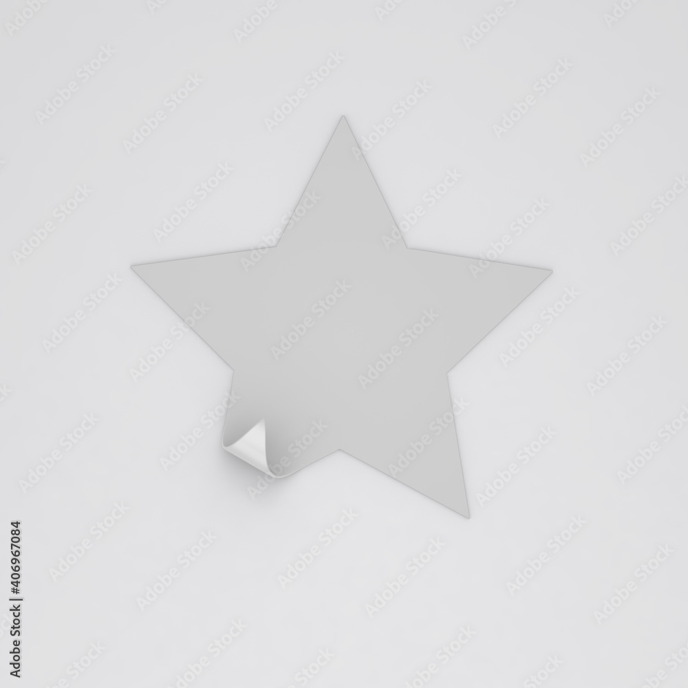 Star Sticker mockup on soft color background Star Sticker mockup on soft color background