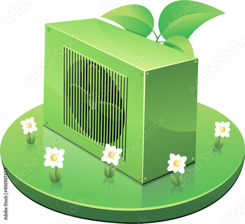 Ecological green heat pump (cutout)