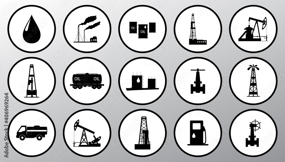 Vector illustration the oil and petroleum icon set. Vector illustration the oil and petroleum icon set.