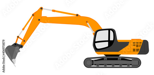 Color image of an excavator. Vector illustration.