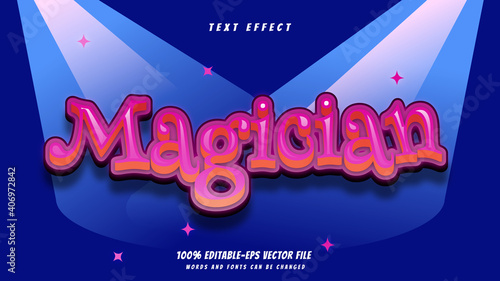 magician text effect design vector