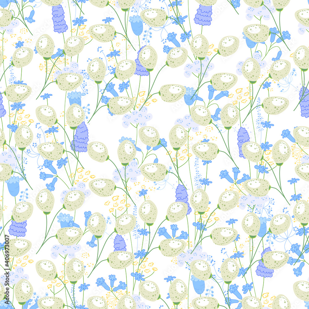 Seamless easter pattern with pussy willow Seamless easter pattern with pussy willow