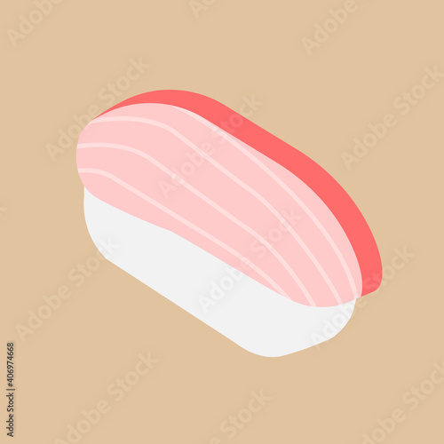 Flat vector icon of sushi Red sea bream