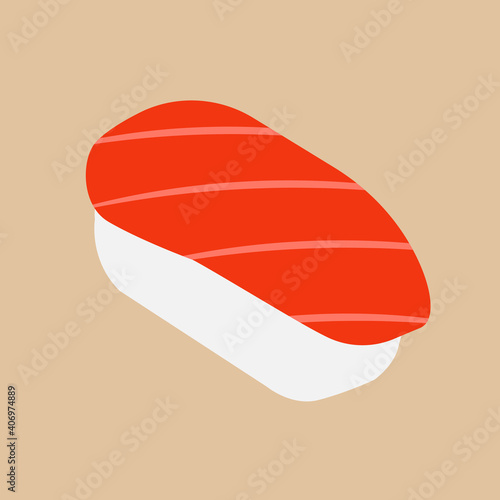 Flat vector icon of sushi Tuna