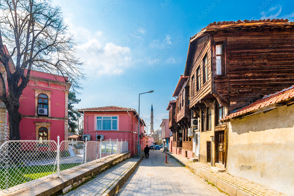 Old street view in Edirne City of Turkey