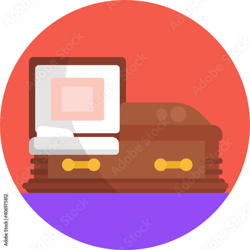 funeral icon. outline thin line icon. vector. illustration 
