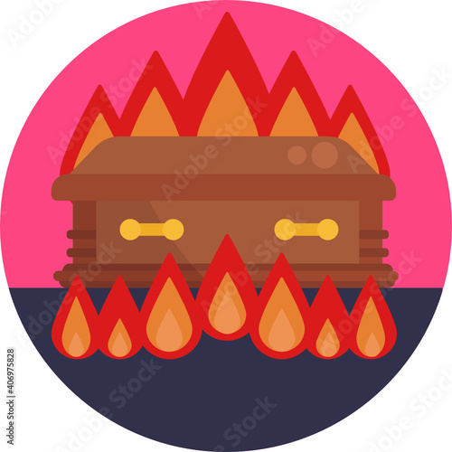 funeral icon. outline thin line icon. vector. illustration 
