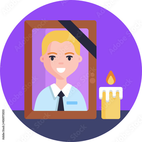 funeral icon. outline thin line icon. vector. illustration 