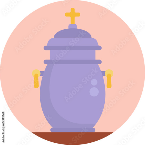 funeral icon. icon urn. outline thin line icon. vector. illustration 