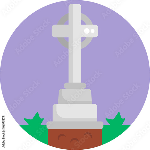 funeral icon. outline thin line icon. vector. illustration 