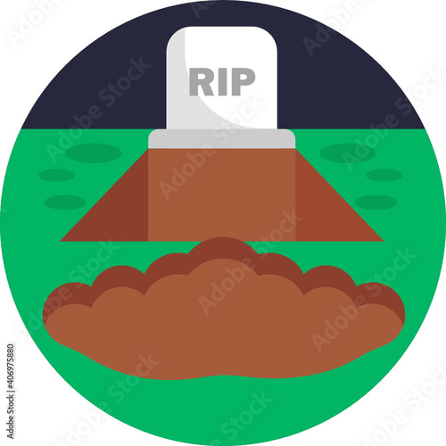 funeral icon. outline thin line icon. vector. illustration 
