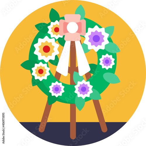 funeral icon. outline thin line icon. vector. illustration 