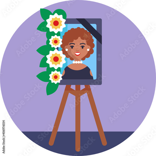 funeral icon. outline thin line icon. vector. illustration 