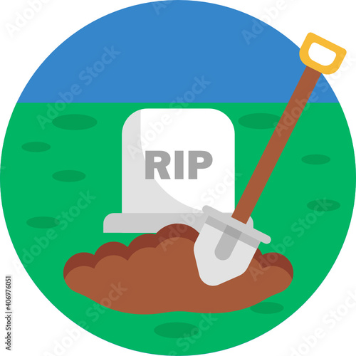 funeral icon. outline thin line icon. vector. illustration 