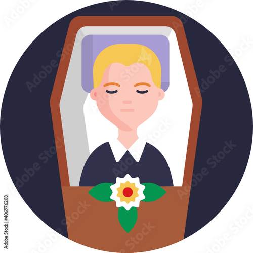 funeral icon. outline thin line icon. vector. illustration 