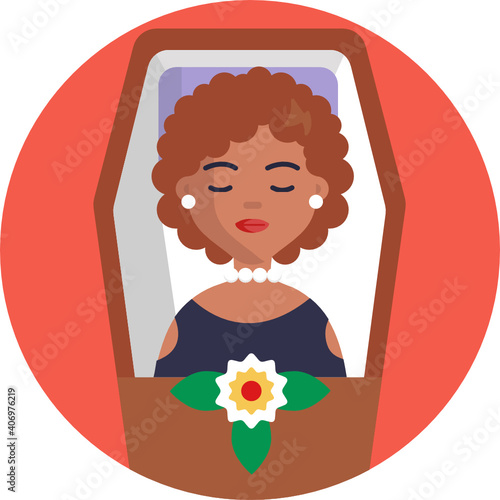 funeral icon. outline thin line icon. vector. illustration 