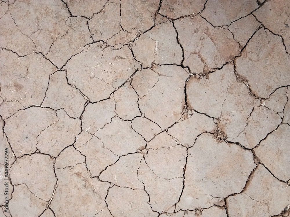 The ground has cracks in the top view for the background