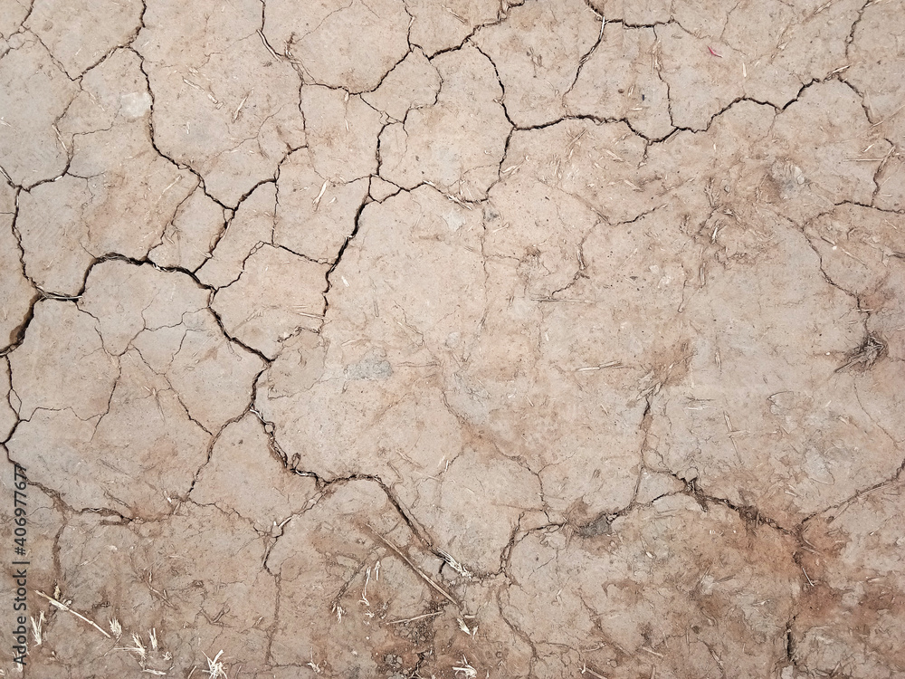 The ground has cracks in the top view for the background The ground has cracks in the top view for the background
