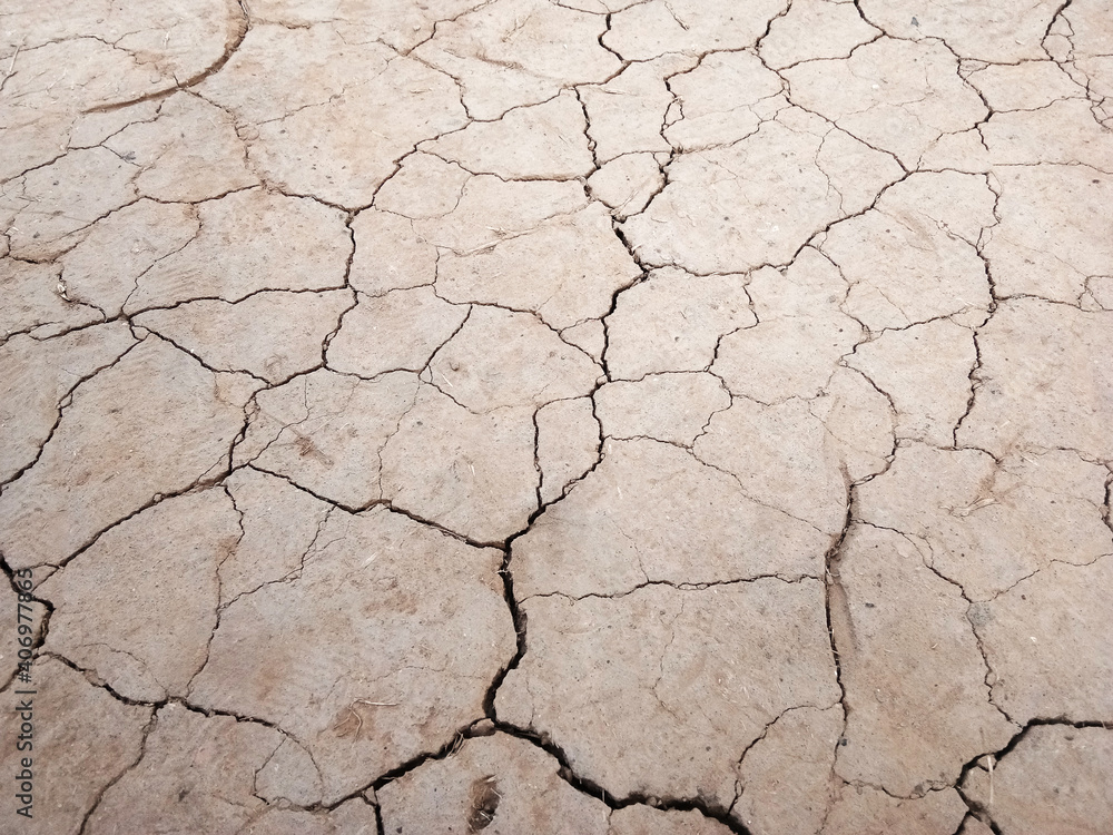 The ground has cracks in the top view for the background The ground has cracks in the top view for the background